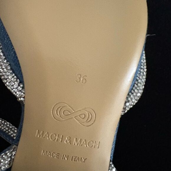 Mach & Mach Denim Double Bow Pointed Toe Flats Size 6 US New with dustbag Mach & Mach Double Bow Pointed Toe Flat in Denim Blue size 6